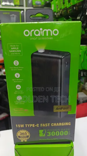 Oraimo 30000mah 15w Fast Charging Powerbank