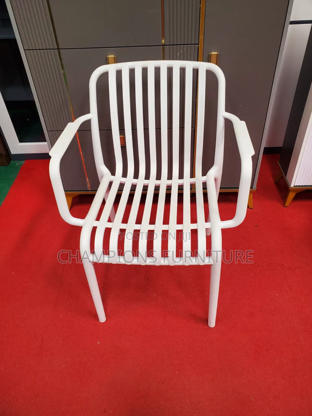 White Slatted Outdoor Chair