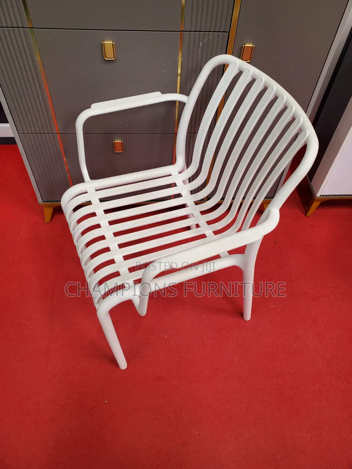 White Slatted Outdoor Chair