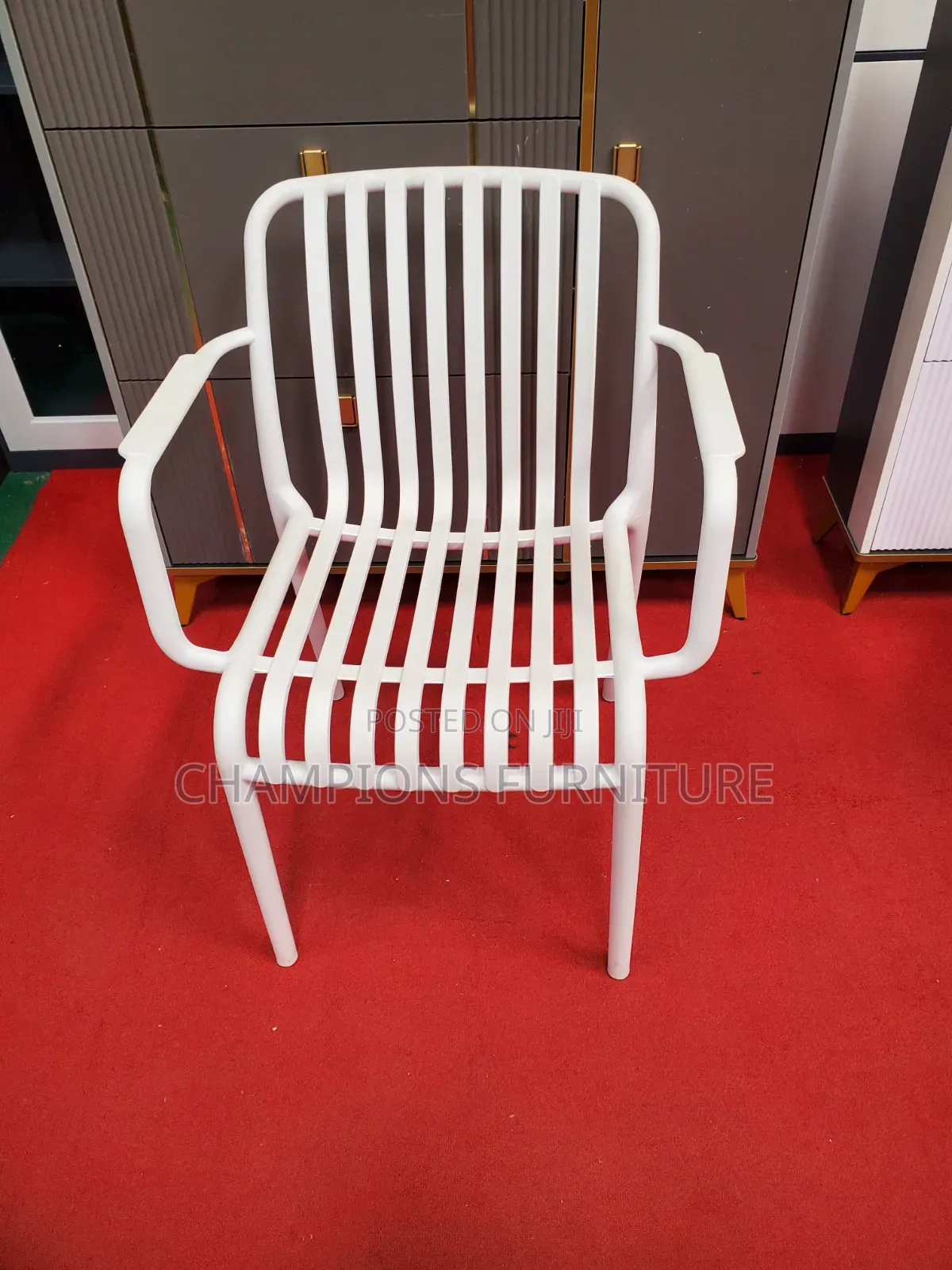 White Slatted Outdoor Chair