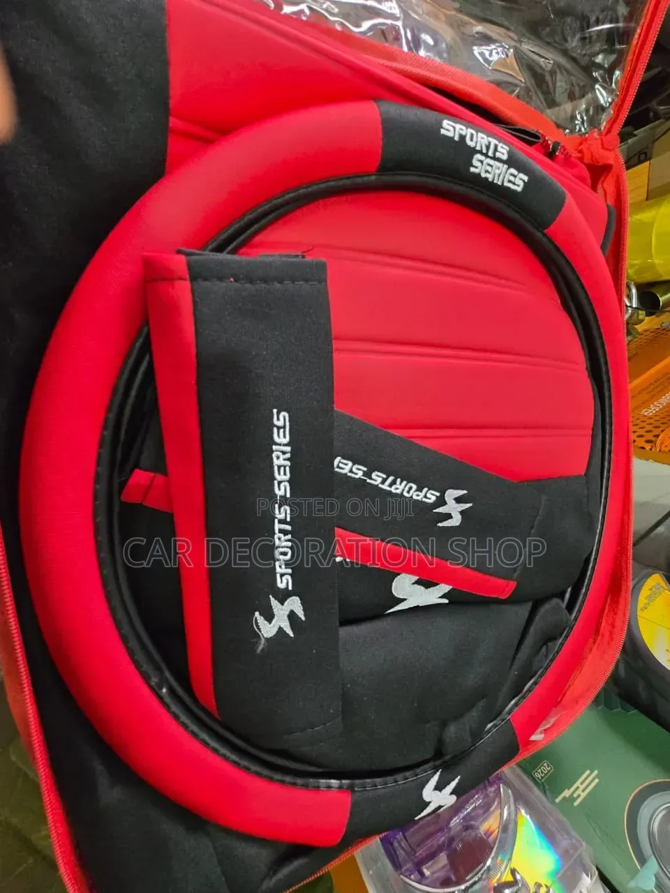 Red_black Fabric Seat Cover Designed 2 Refresh Protect Interior Seat