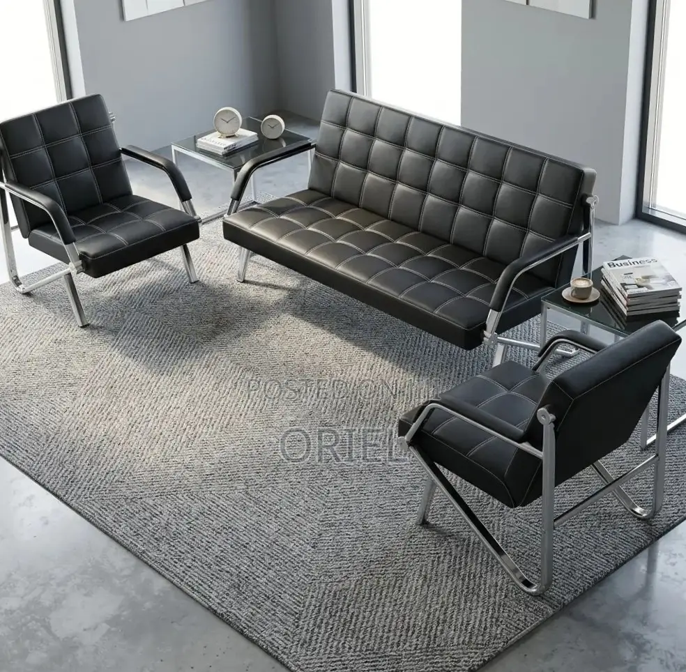 Office Sofa : Modern Office Black Sofa