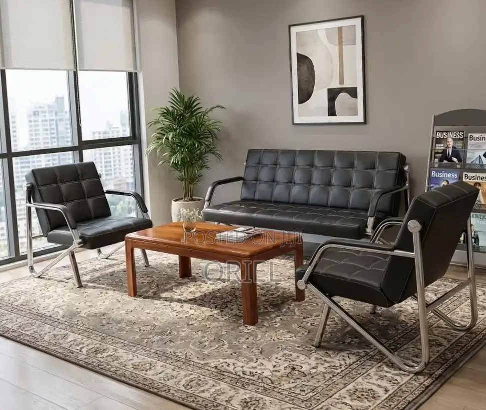 Office Sofa : Modern Office Black Sofa