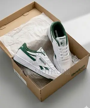 White and Forest Green Reebok Club C Revenge Sneakers Size 40-45