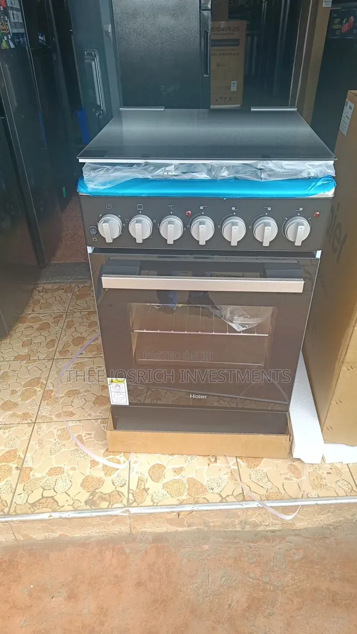 New Black Haier 3+1 Standing Cooker With Electric Oven Size 55*60