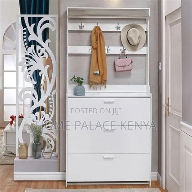 Shoe Rack; Modern Wooden Three Drawer Shoe Rack for Home Storage