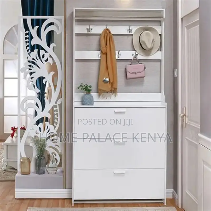 Shoe Rack; Modern Wooden Three Drawer Shoe Rack for Home Storage