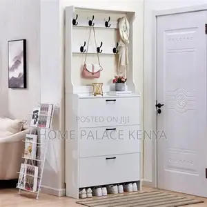 Shoe Rack; Modern Wooden Three Drawer Shoe Rack for Home Storage
