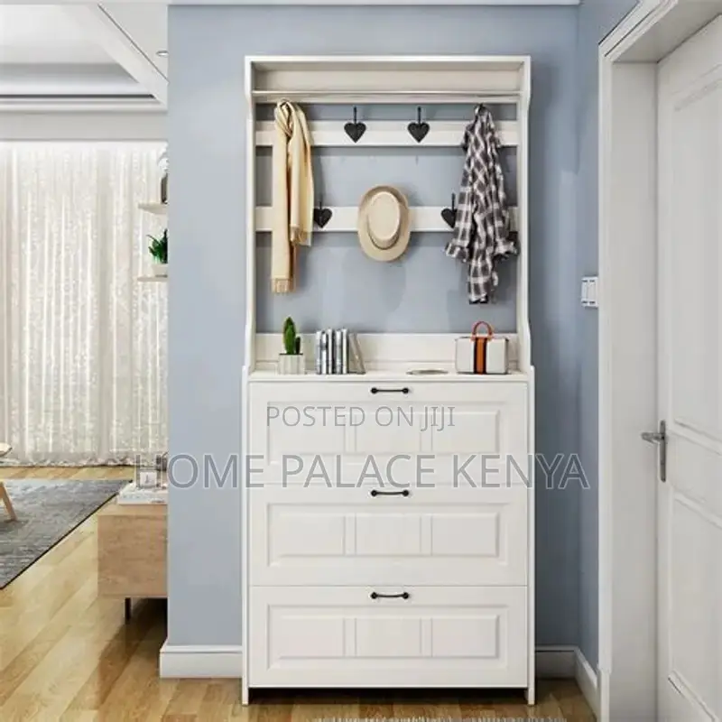 Shoe Rack; Modern Wooden Three Drawer Shoe Rack for Home Storage