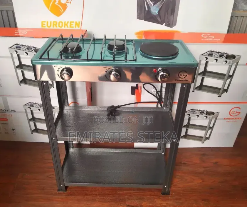 Eurochef Deluxe Gas Stove 2 Gas 1 Hot Plate (Model: EC-6073 2+1)