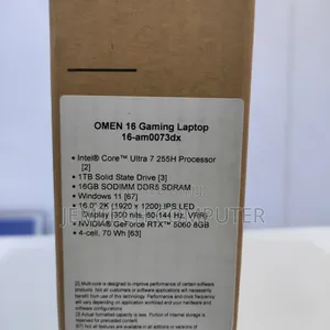 New Laptop HP Omen 16 16GB Intel Core i7 SSD 1T