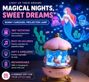 Kids Rotating Bunny Projector Lamp-Kids’ Rooms and Bedtime Relaxation