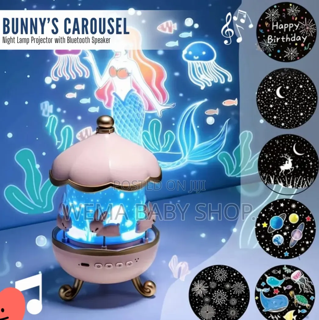 Kids Rotating Bunny Projector Lamp-Kids’ Rooms and Bedtime Relaxation