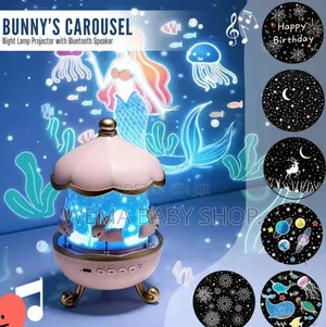Kids Rotating Bunny Projector Lamp-Kids’ Rooms and Bedtime Relaxation