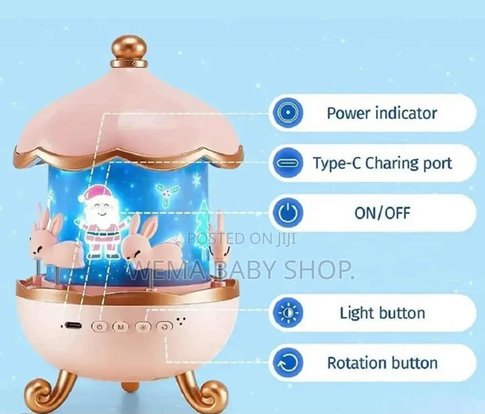 Kids Rotating Bunny Projector Lamp-Kids’ Rooms and Bedtime Relaxation