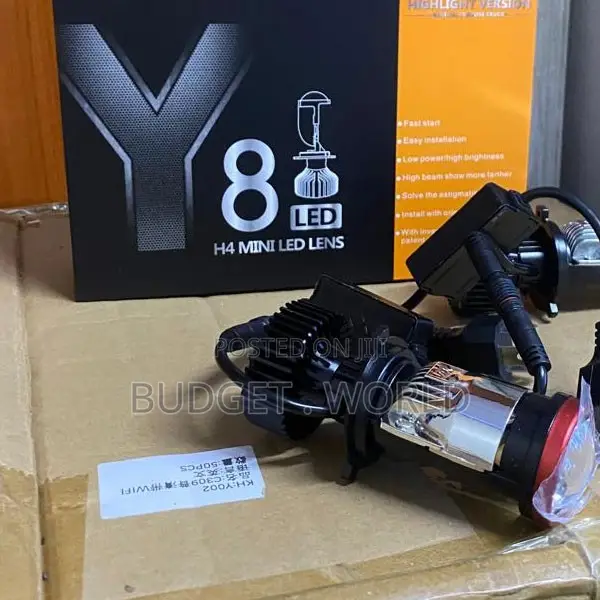 Y8 H4 LED Projector Car Bulbs – 30,000LM Plug Play