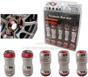Cold Forged Steel Lug Nuts With Rotating Red Taper
