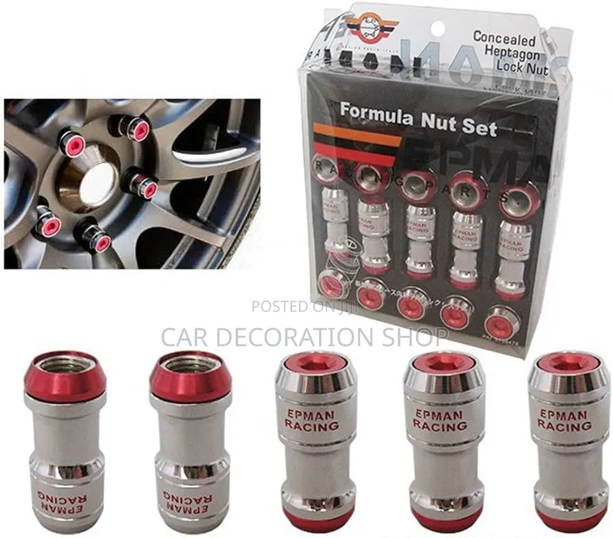Cold Forged Steel Lug Nuts With Rotating Red Taper