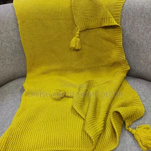 Mustard Yellow Throw Blanket – Elegant Home Décor