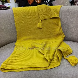 Mustard Yellow Throw Blanket – Elegant Home Décor
