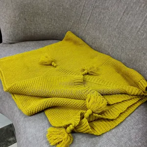 Mustard Yellow Throw Blanket – Elegant Home Décor