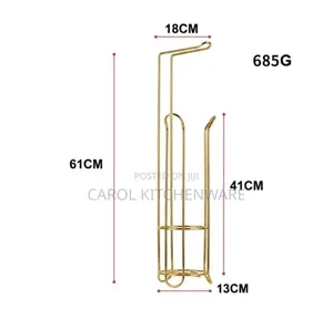Gold Metal Toilet Tissue Holder 2 in L / Tissue Holder