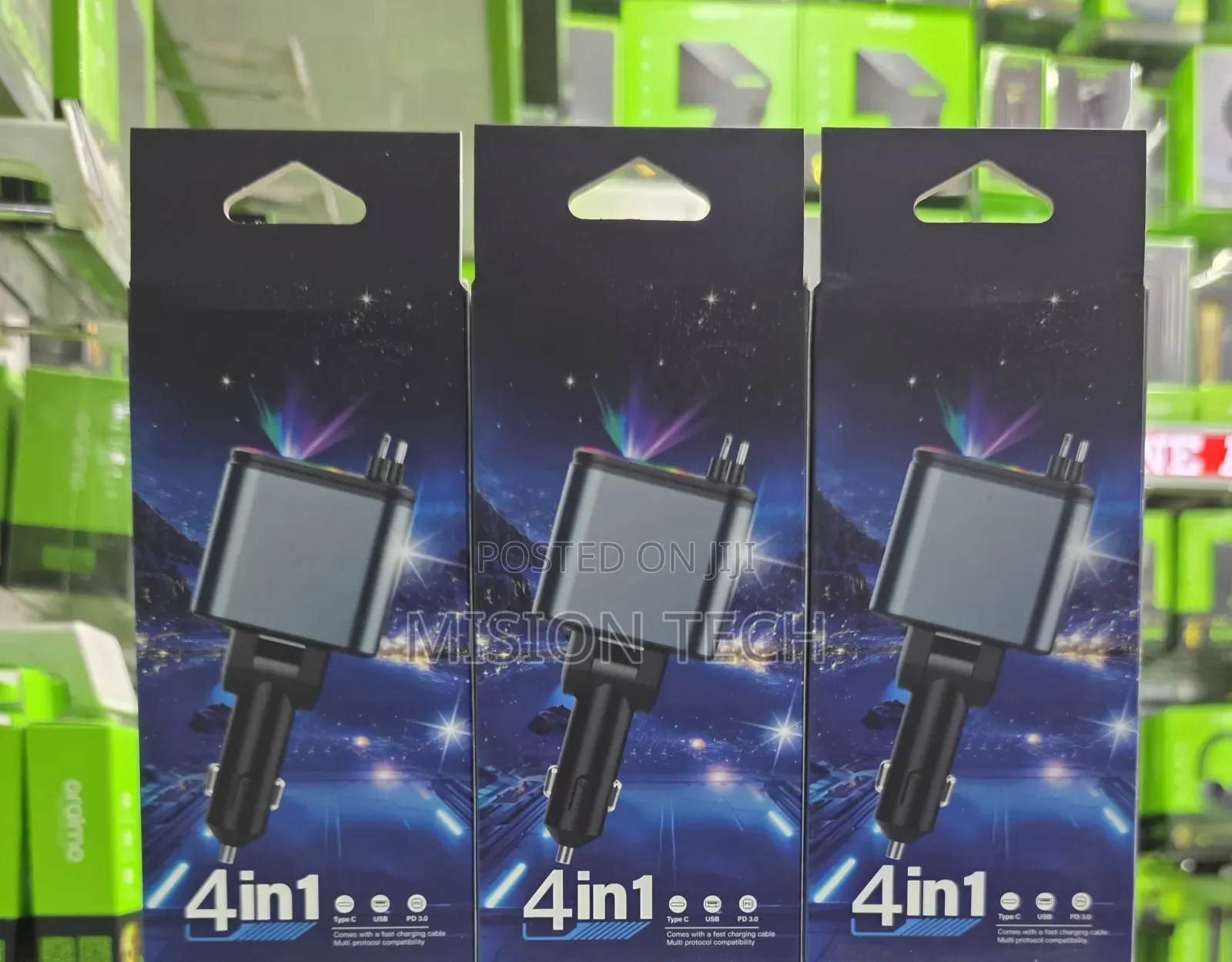 4-in-1 Retractable Car Charger* 