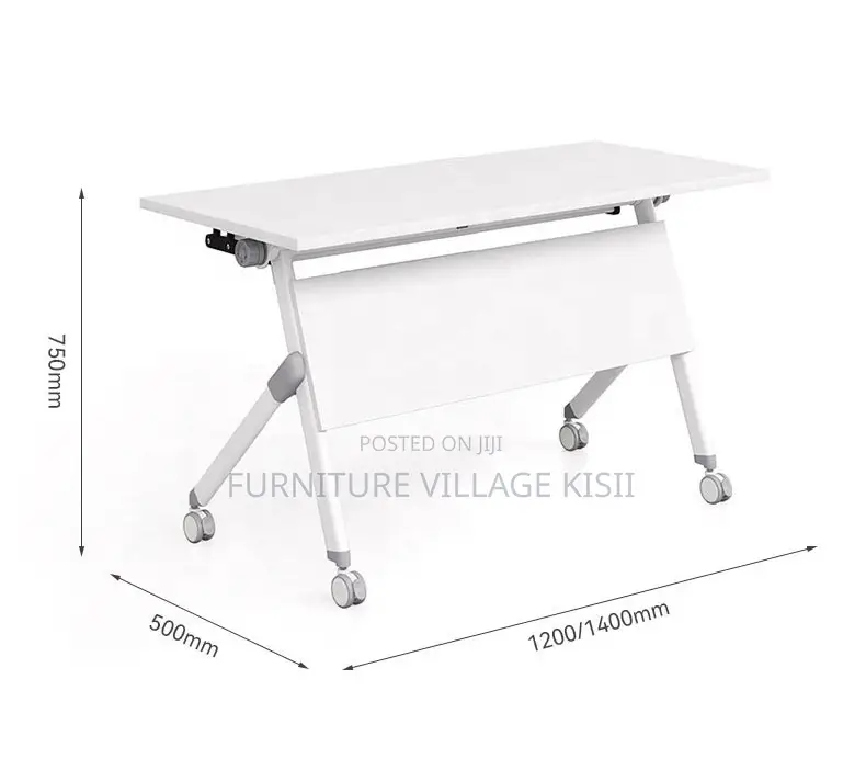 Office Table; White 1.2M Foldable Conference Table