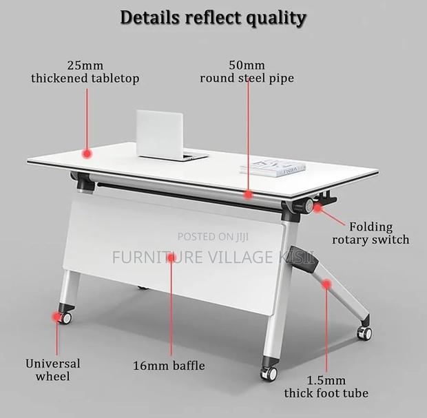 Office Table; White 1.2M Foldable Conference Table - thumbnail 6