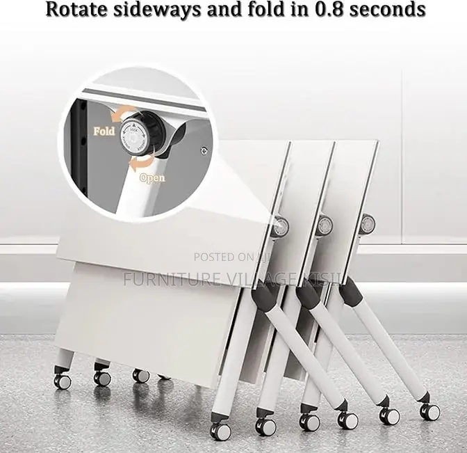 Office Table; White 1.2M Foldable Conference Table