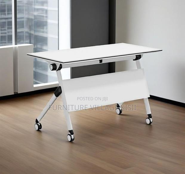 Office Table; White 1.2M Foldable Conference Table
