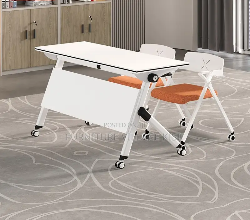 Office Table; White 1.2M Foldable Conference Table