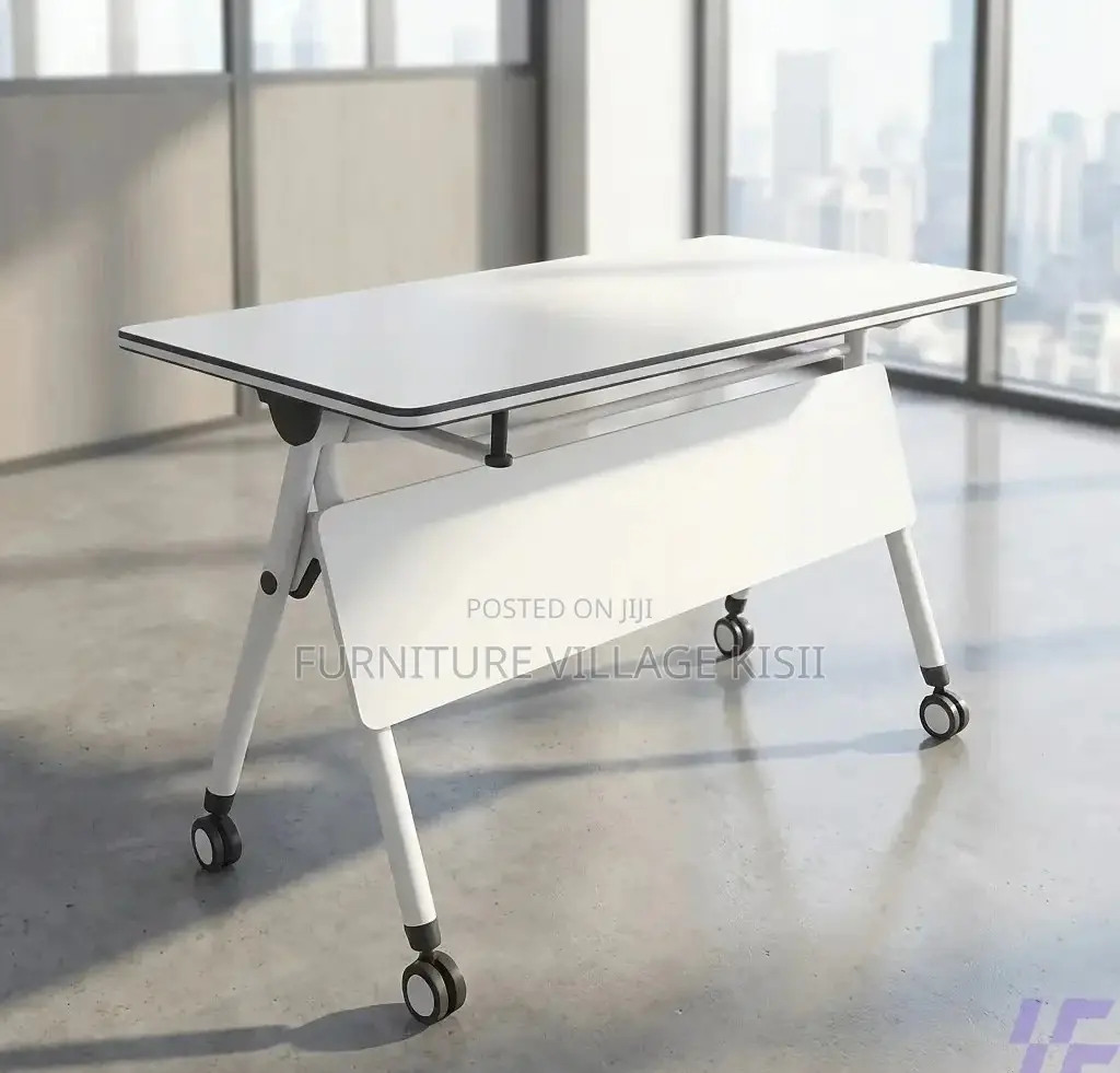 Office Table; White 1.2M Foldable Conference Table