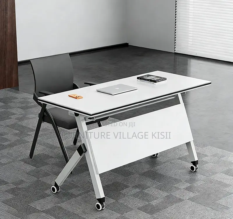 Office Table; White 1.2M Foldable Conference Table