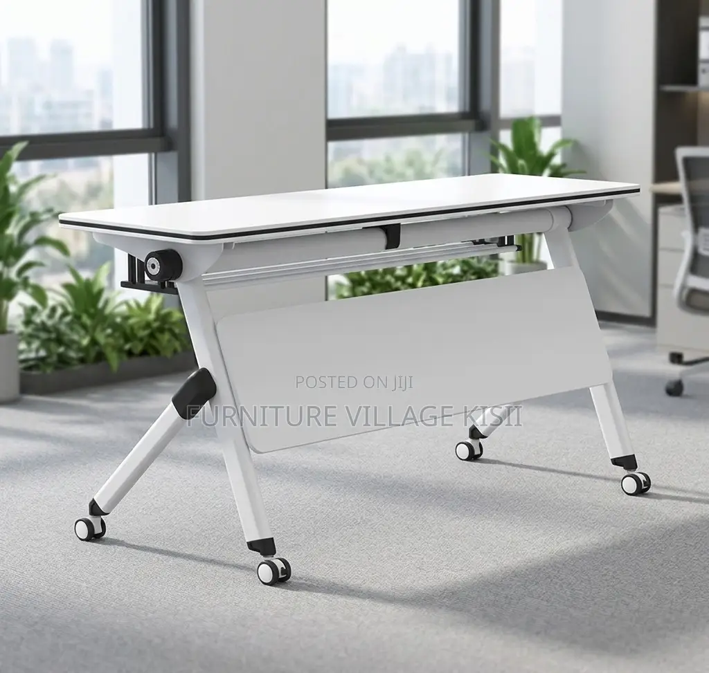 Office Table; White 1.2M Foldable Conference Table