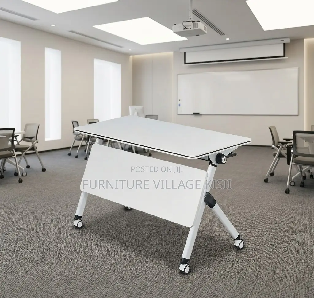 Office Table; White 1.2M Foldable Conference Table
