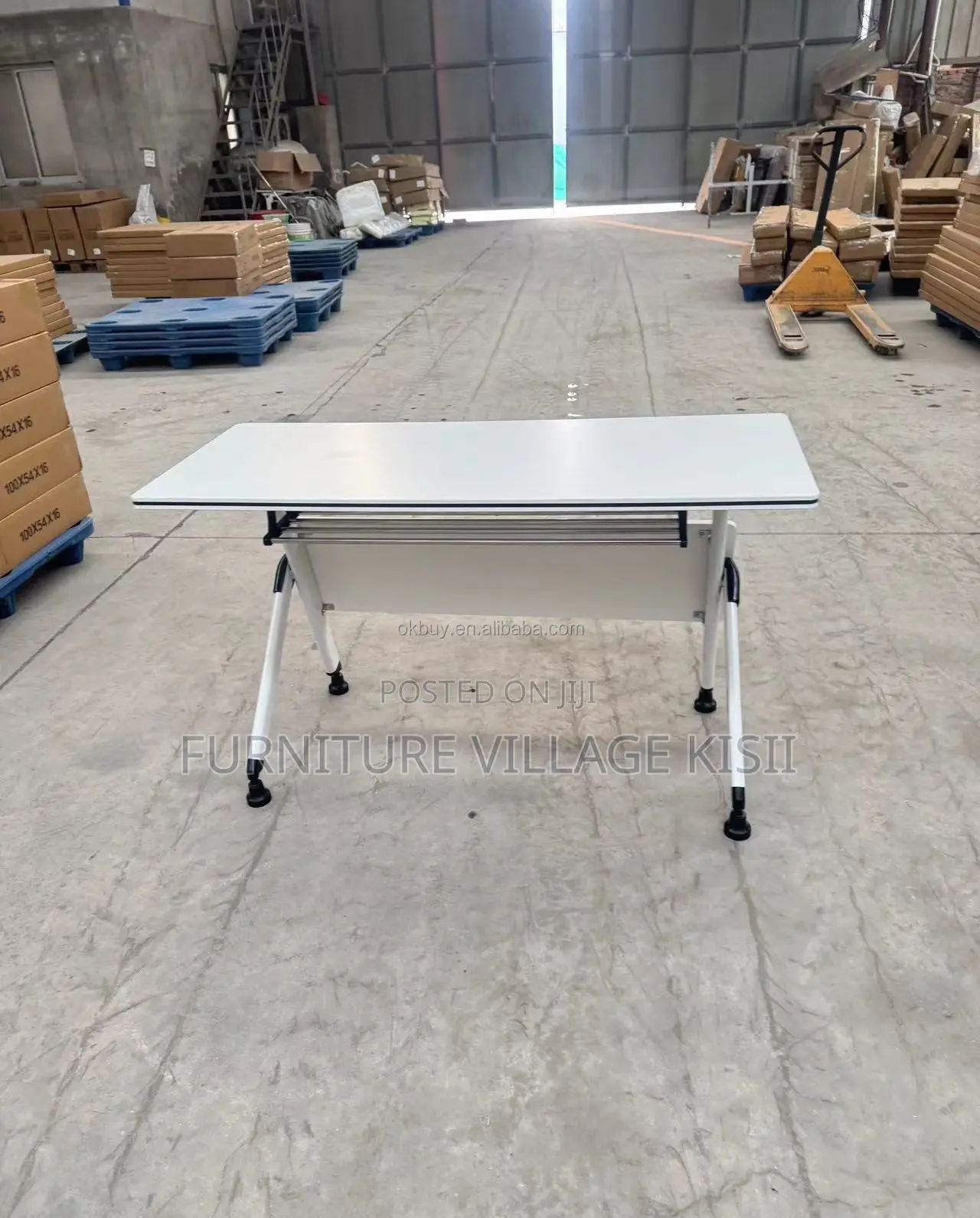 Office Table; White 1.2M Foldable Conference Table