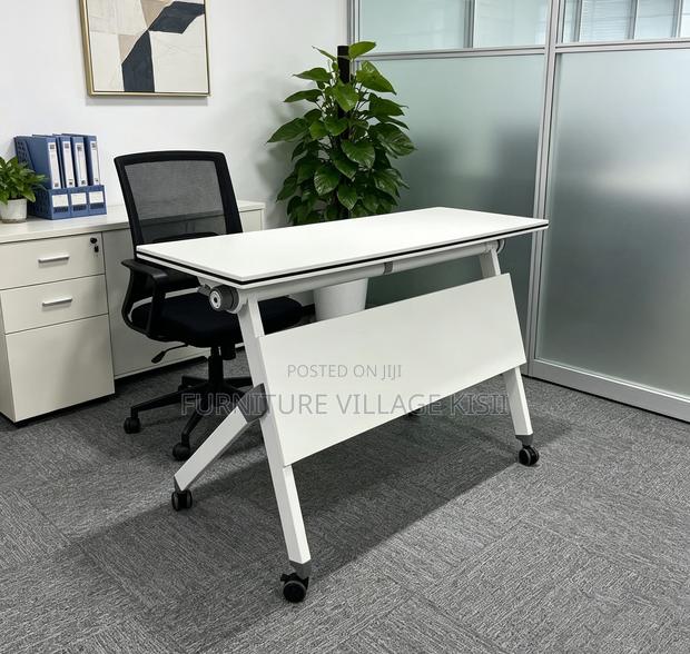 Office Table; White 1.2M Foldable Conference Table - thumbnail 4