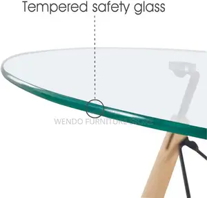 Home Tables; Round Eames Table With Glass Top