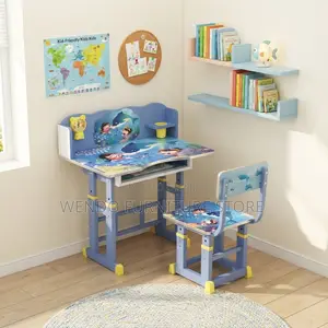 Home Desk; Kids Kindergarten Study Desk Chair Sets