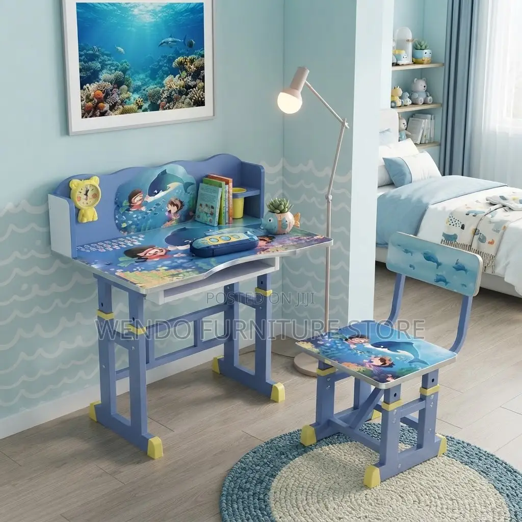 Home Desk; Kids Kindergarten Study Desk Chair Sets