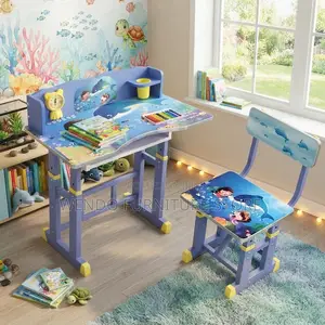 Home Desk; Kids Kindergarten Study Desk Chair Sets