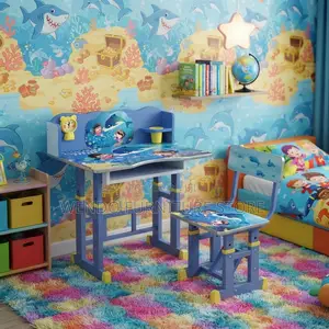 Home Desk; Kids Kindergarten Study Desk Chair Sets