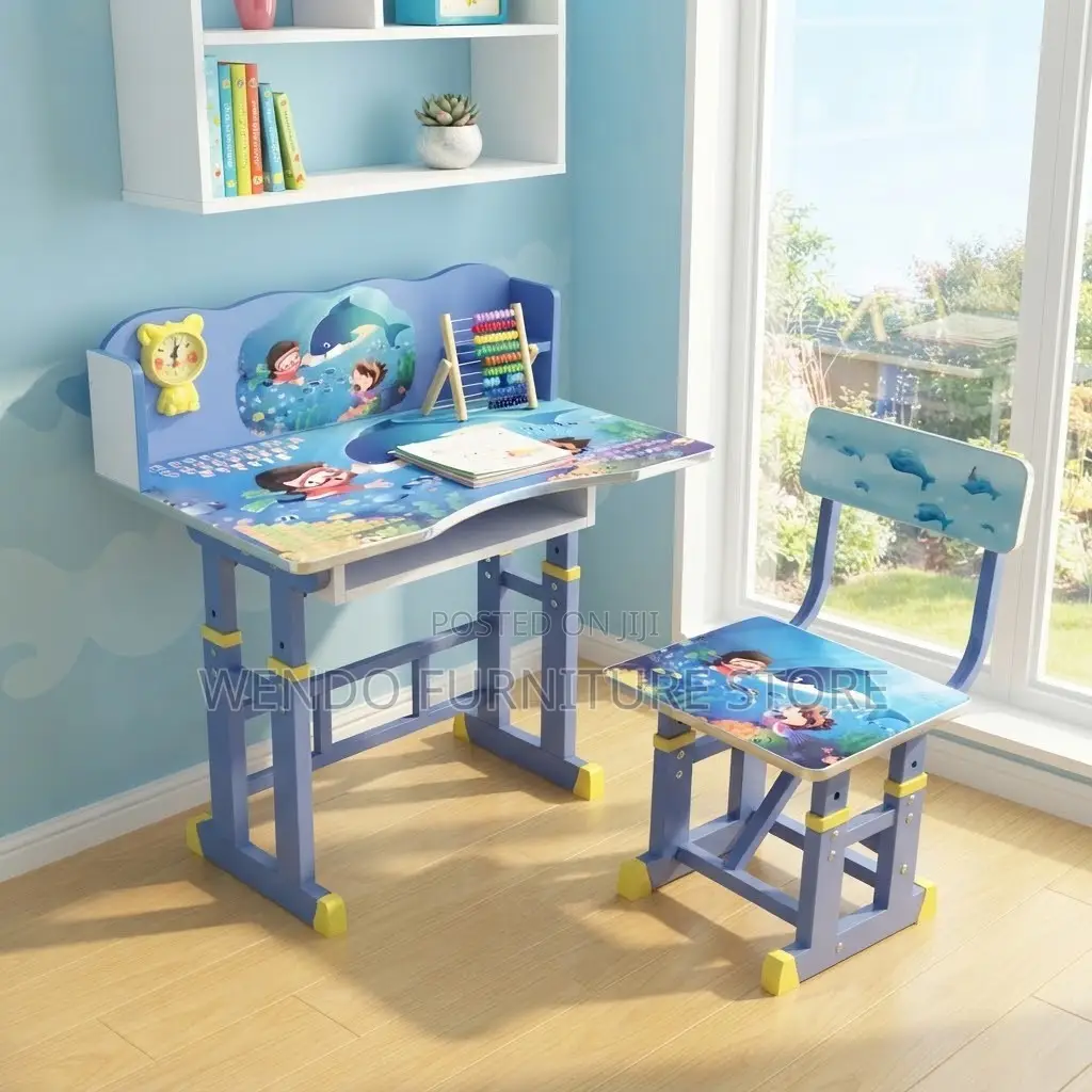 Home Desk; Kids Kindergarten Study Desk Chair Sets