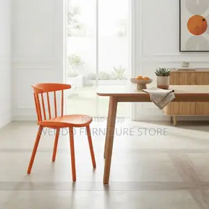 Dining Chairs; Colored Brown Armless Strong Plastic Chairs