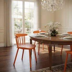 Dining Chairs; Colored Brown Armless Strong Plastic Chairs