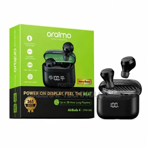 Oraimo AirBuds4 OTW-340 ENC True Wireless Earbuds LED Battery Display
