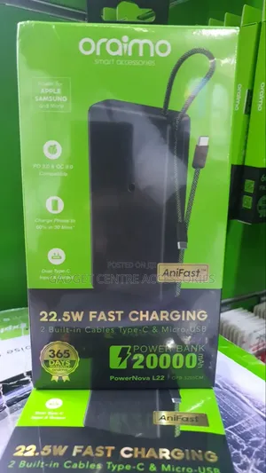 Oraimo 22.5w Fast Charge 20000mah Power Bank,power Nova L22