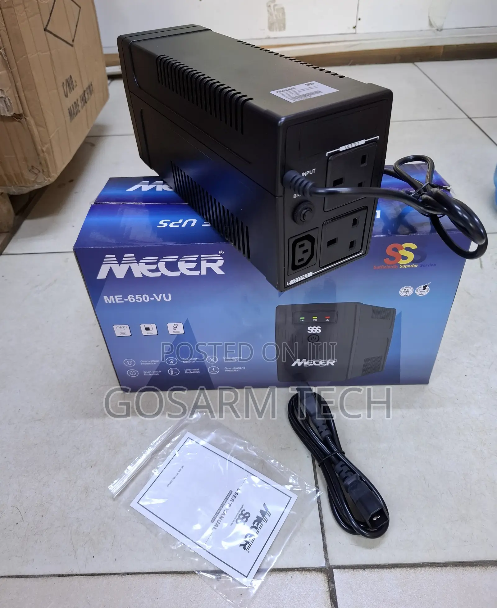 Mecer 650VA Line-Interactive UPS With Automatic Voltage Regulation