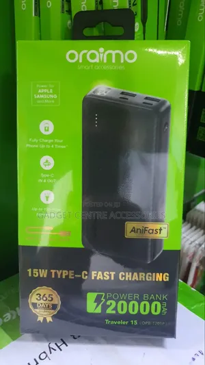 Oraimo 15w Fast Charging Power Bank, Traveller 15,20000mah